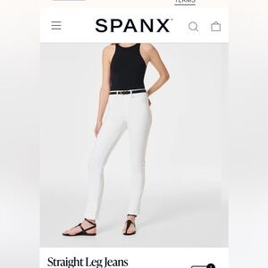 White straight leg jeans